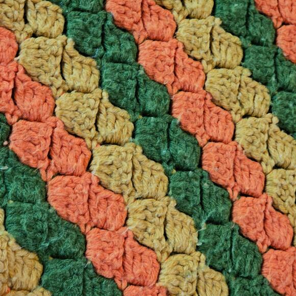 Vintage Handmade Crochet Afghan Blanket Throw Retro Striped Granny Boho 62x38 - Picture 4 of 8